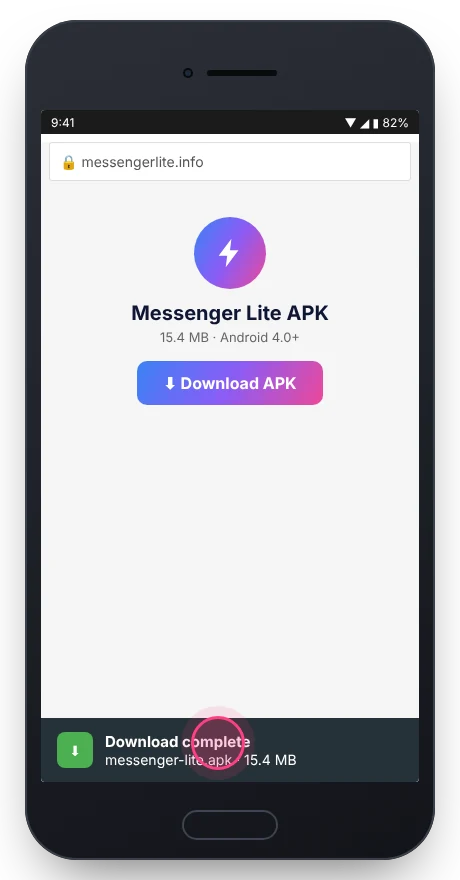 Download the Messenger Lite APK file